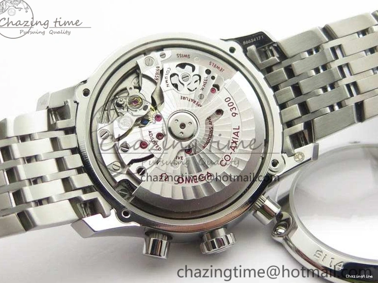 0403 HighQuality De Ville Chronograph SS OMF 1:1 Best Edition White Dial On SS Bracelet A 8151